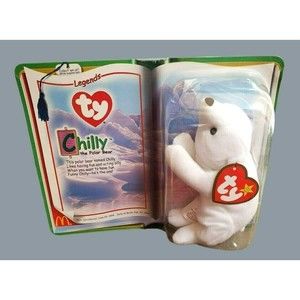 TY McDonald's Beanie Babies Plush 1994 Legends Chilly The Polar Bear NIP